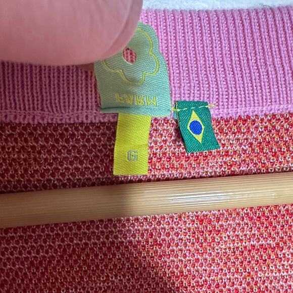 FARM RIO Lobster Crawfish Print Cardigan Sweater Pink Sz L $330 {EE3} - Picture 8 of 9